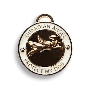 Guardian Angel Gold Finish Dog Tag – Pet ID Tag