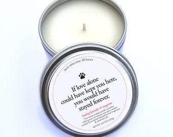 Pet Loss Candle "If love alone could have kept you here you would have stayed forever"- | Dog Remembrance, Pet Memorial, Condolences Gift