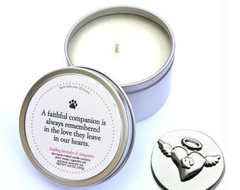 Pet Loss Candle - "Faithful Companion" | Pet Loss Prayer Token Gift Set for Pet Dog, Cat Remembrance, Memorial, Condolences Gift