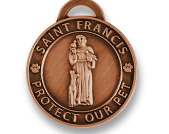 Saint Francis Copper Pet ID Tag - Patron Saint of Animals