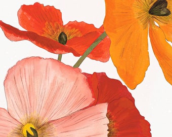 Blumen - Illustrierte Karte und Poster - Illustrationsgrafikdesign - dekorative Geschenkidee