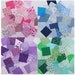 Patchwork squares 4x4 ins (10cms) Pink, Blue, Purple or Green. Packs of 50