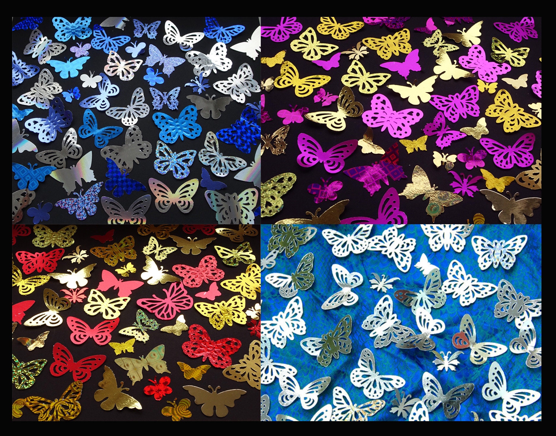 Mariposas Decorativas Grandes X 12 Metalizada