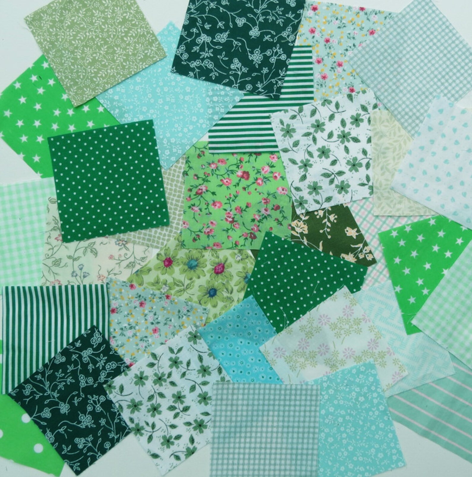 Patchwork Squares 4x4 Ins 10cms Pink Blue Purple or Green. - Etsy UK