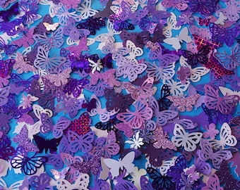 100++  decorative butterflies. Purple and lilac shades. 3 pack choices. Weddings, cardmaking, decoration