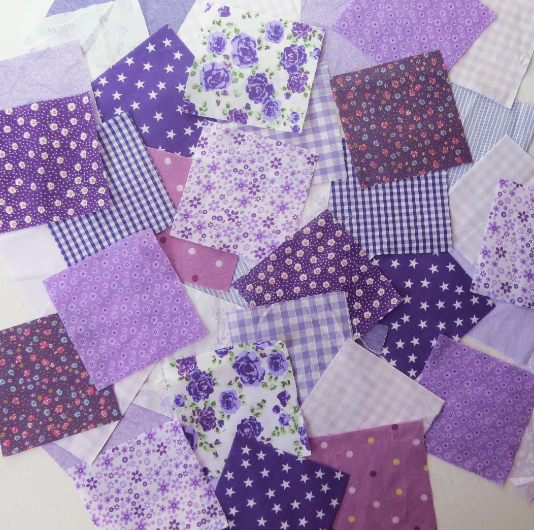 Patchwork Squares 4x4 Ins 10cms Pink Blue Purple or Green. - Etsy UK