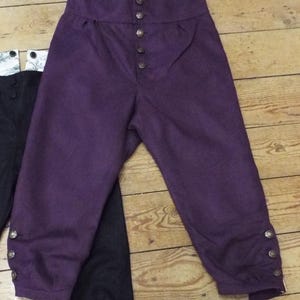 17th Century Breeches for Puritan, Pilgrim Father, Cavalier or Merchant, Gentleman or working man - your choice of colour and fabric...