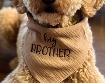 Big Brother Dog Snap Cotton Bandana- baby announcement- can customize!