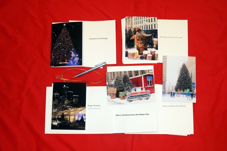 Detroit Christmas Cards christmas Card Set 1 5 Scenes 10 Etsy