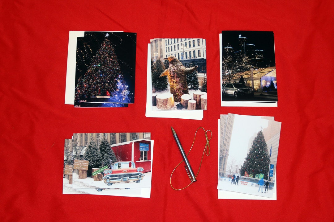 Detroit Christmas Cards christmas Card Set 1 5 Scenes 10 Etsy