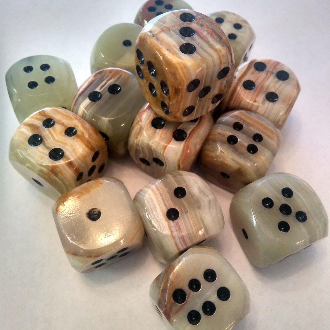 Onyx Dice 2 piece Set Stone Dice Made of Onyx Etsy
