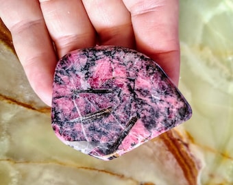 Piedra de palma rodonita Turmalina negra