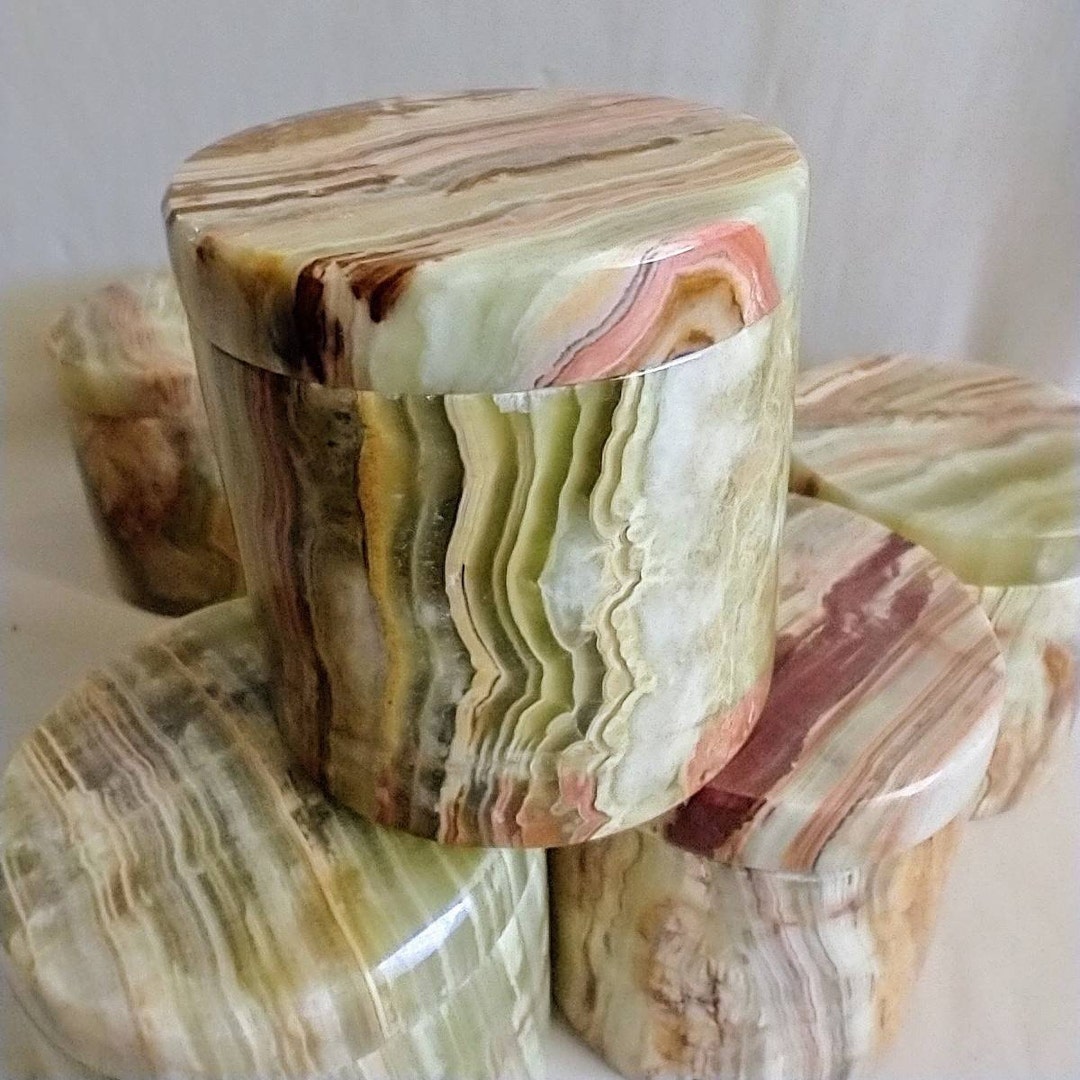 Green Onyx Jewelry Box Stash Box Etsy