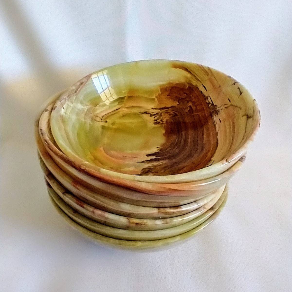 Onyx Bowl 6 Large Green Onyx Bowl Etsy