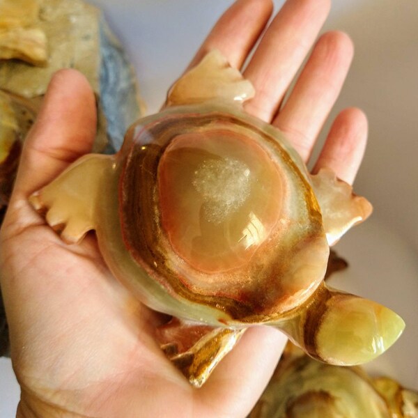 Stone Turtle Onyx Carving Large Spirit Turtle