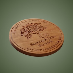 Salvamanteles de madera de árbol personalizado para bodas, salvamanteles, decoración de cocina, agarrador de ollas, regalo para panaderos