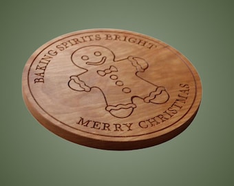 Personalized Gingerbread Wood Trivet, Trivets, Kitchen Decor, Pot Holder, Bakers Gift