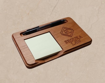 Porte-notes personnalisé en bois sculpté, cadeau pour cabinet d'avocat
