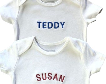 Embroidered Baby Bodysuit, Name Baby Bodysuit, Machine Embroidered Bodysuit, Initial Baby Bodysuit, Name Baby Bodysuit