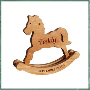 Wooden Personalized Rocking Horse, Nursery Decor, Rocking Horse Display, Rocking Horse Shelf Decor, Wooden Rocking Horse, Rocking Horse