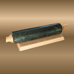 Personalized Rolling Pin Holder: Carved Maple or Cherry Wood Cradle, Bakers Gift