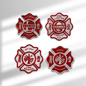 Écusson brodé personnalisé Croix de Malte pour pompiers, cadeau pour secouristes