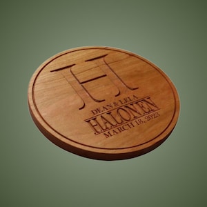 Large Letter With Name & Date Under, Trivet, Family Name Trivet, Personalized Trivet, Wooden Trivet, Casserole Dish Trivet