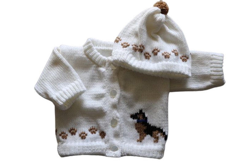 German Shepherd Baby Sweater, Knitted Baby Sweater, Personalized Baby Sweaters, Dog Baby Sweater, Baby Sweater, Dog Baby Bodysuit image 4
