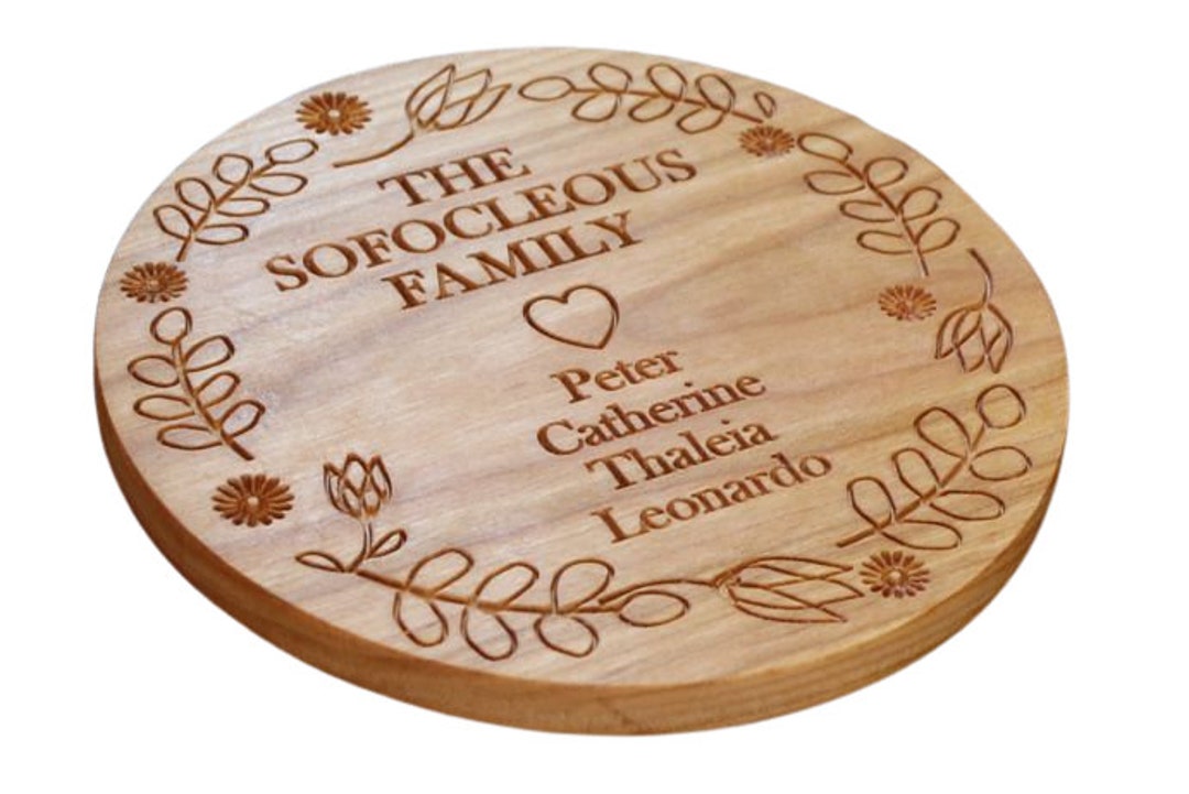 Family Names Trivet With Heart, Family Name Trivet, Personalized Trivet