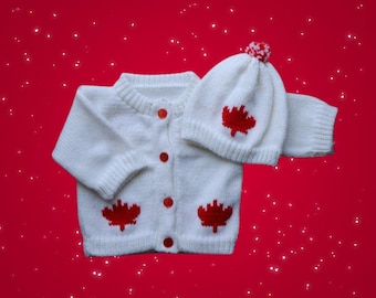 Canada Baby Sweater, Personalized Knitted Baby Sweaters