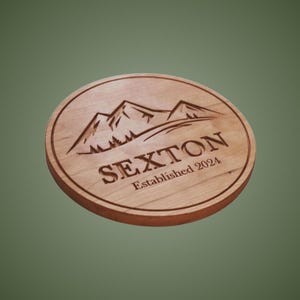 Mountain Trivet, Name & Date Trivet Personalized Trivet, Wooden Trivet, Casserole Dish Trivet