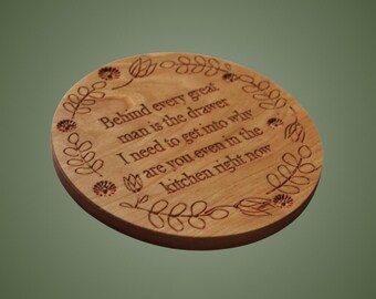 Personalized Quote Trivet: Carved Wood Trivet