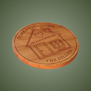 New Home Trivet, House Trivet, Personalized Trivet, Wooden Trivet, Casserole Dish Trivet