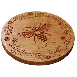 Honey Bee Trivet,  Trivet, Personalized Trivet, Wooden Trivet, Pot Holder, Table Decor, Wood Hot Plate