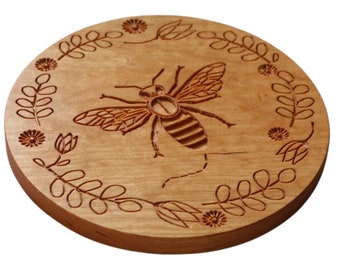 Honey Bee Trivet,  Trivet, Personalized Trivet, Wooden Trivet, Pot Holder, Table Decor, Wood Hot Plate