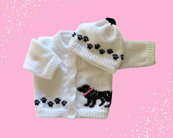 Black Lab Retriever Baby Sweater, Personalized Knitted Baby Sweaters