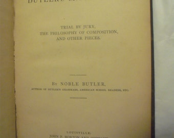 1880 - Butler's Miscellanies - Antique First Edition - by Noble Butler