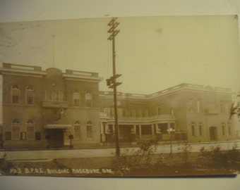 Antique Vintage Real Photograph Postcard - Roseburg, Oregon - No. 3 BPOE Building