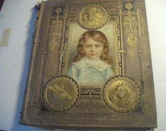 Antique - Victorian Era Scrapbook -  Beautiful Color Cut-outs and Greetings - 1800s - Lithographs, Chromos, Die Cuts, Cards