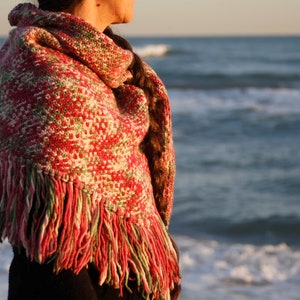 Handmade dyed Merino wool shawl