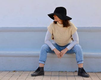 100% merino wool vest for women, sustainable fashion, women's top vest, tribal boho clothing, boho women's vest,