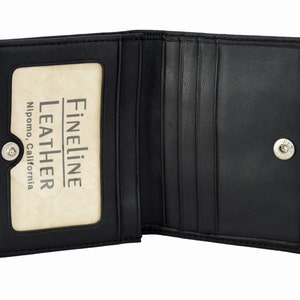 Cartera de piel para mujer. Minicartera doble para tarjetas de crédito 1011. Piel de grano completo americana de primera calidad.