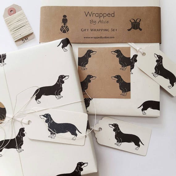 Terrier Gift Tags Horse//Dog//Hunting Wrapping Paper Pack Border Collie.