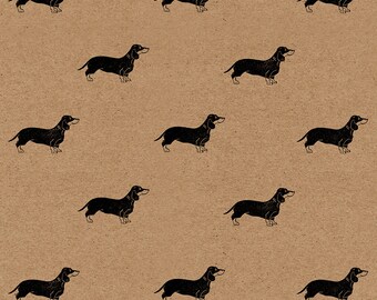 Sausage Dog Wrapping Paper: Eco Friendly Kraft Gift Wrap Sheet with Dachshunds (70 cm x 50 cm / 27.5" x 19.5")