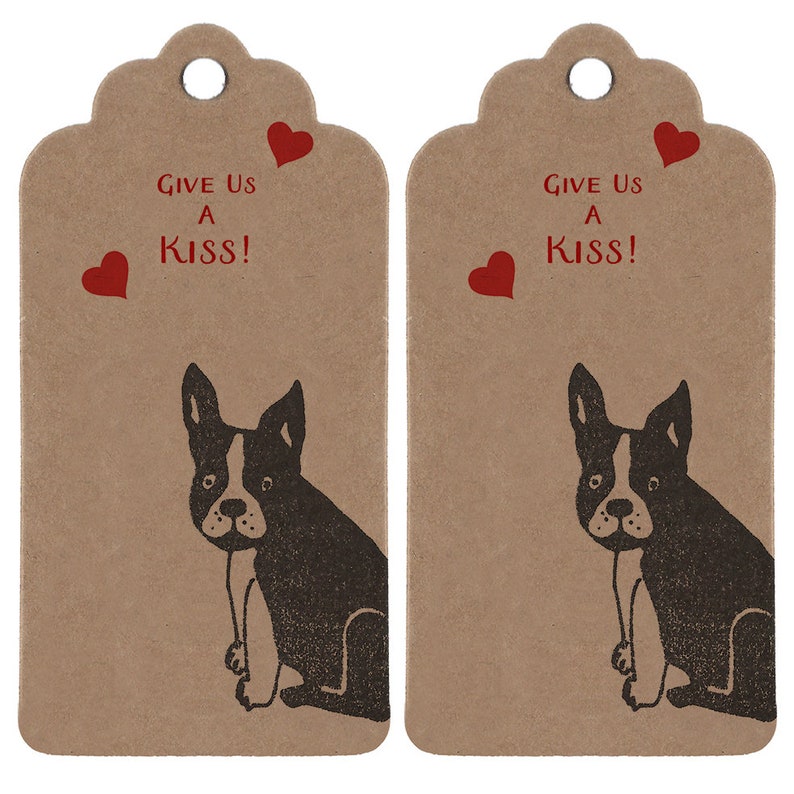 Choose Quantity French Bulldog Gift Tags: Dog Wedding Gift Tags with Frenchies on Kraft or 5 Tags 2