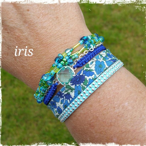 Manchette multi-rangs collection "Summer". Iris.