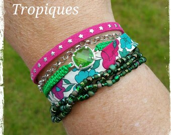 Cuff multi-row "Summer". Tropics