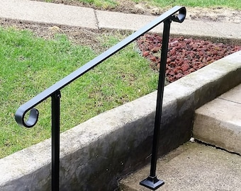 3' Three foot Stair Railing Handrail Standard Flatbar top with posts for surface mount situation