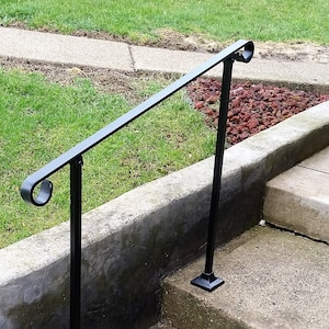 3&#39; Three foot Stair Railing Handrail Standard Flatbar top with posts for surface mount situation