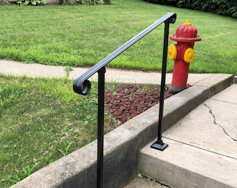 6ft Stair Handrail with Posts - Ornamental Crown Molding, Surface Mount